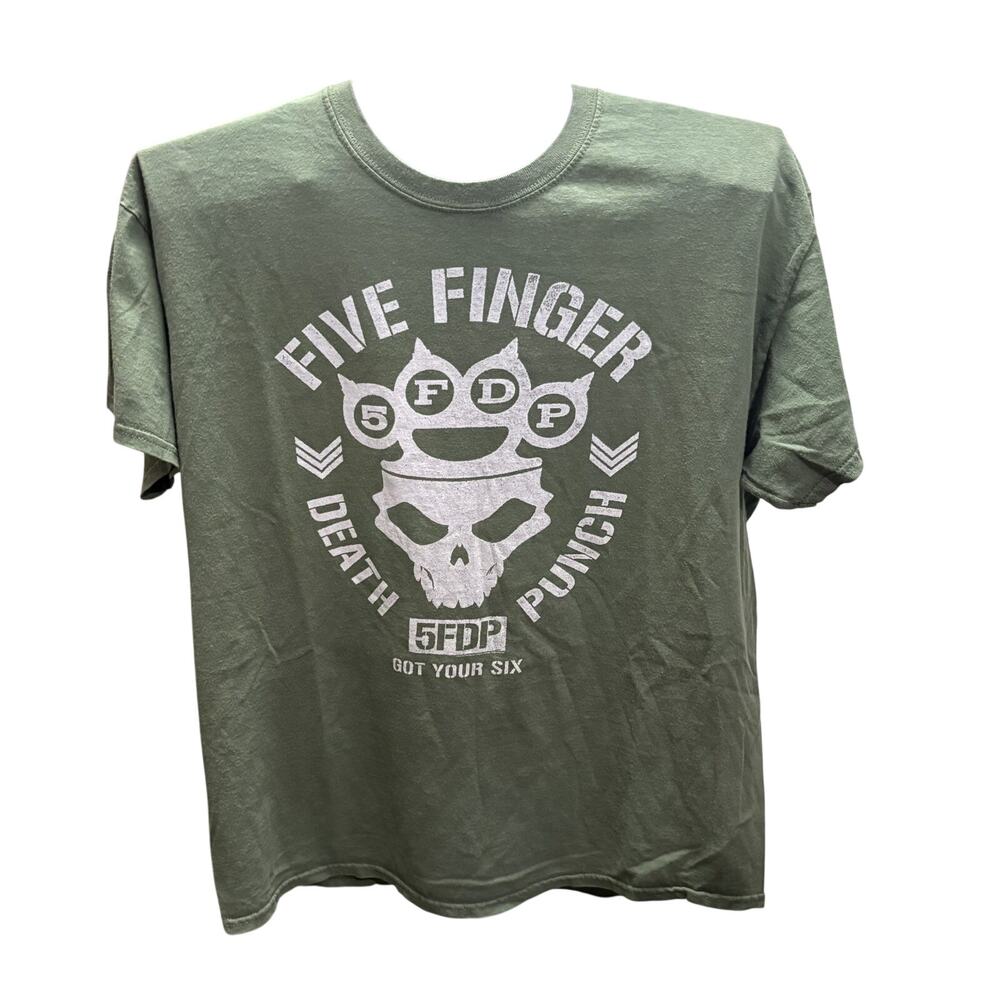 Men's Short Sleeve Green Five Finger Death Punch T-Shirt